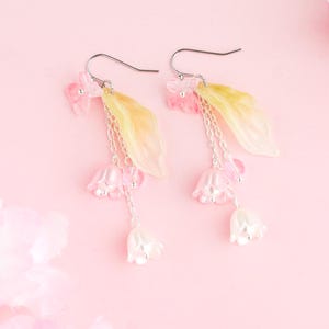 Maiglöckchen Ohrringe Hochzeit Ohrringe Braut Ohrringe Fee Ohrringe Muttertagsgeschenk Geschenk für Mama Mutter Geschenk Blumenohrring