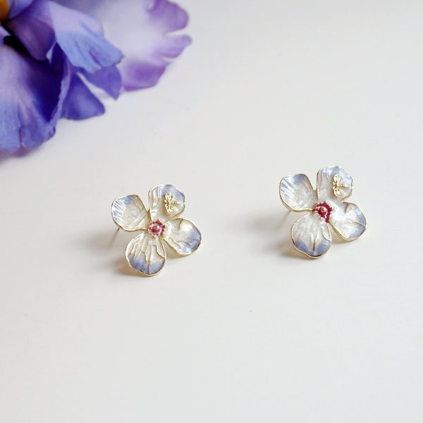 Iris Flower Earrings Etsy