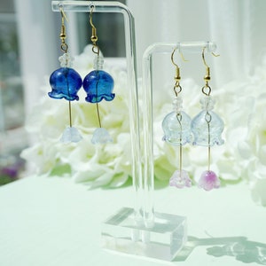 Jellyfish earrings,Dangle Earrings,Cute Earrings, Unique Earrings, Glass Earrings, Beach vibes Earrings, delicate earrings,gift for her