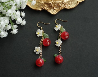 Apple earrings, Gold Plated earrings , Fruit earrings, food Jewelry, Lightweight, fruit jewelry,food earrings,summer earring,cute earrings