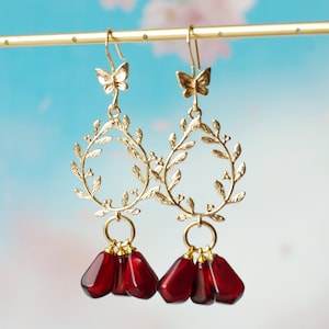 Pomegranate earrings, Gold Plated earrings , Fruit earrings, Women's Armenian Jewelry, Lightweight, Hypoallergenic, Formica Seeds
