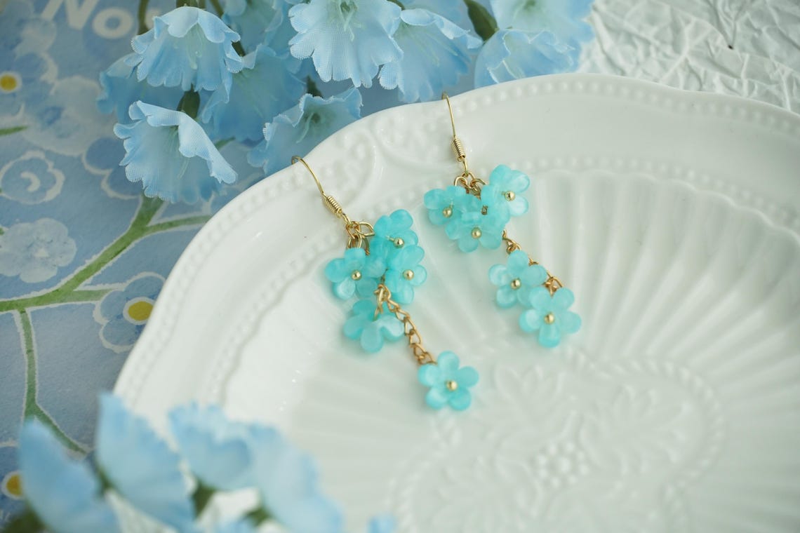 Forget me not flower earrings