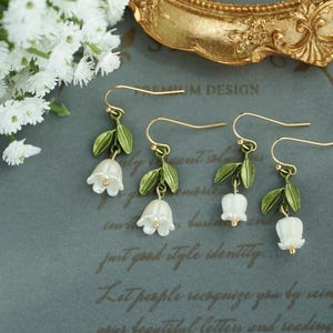 lily of the Valley Flower Earrings Wedding Earrings Bridal earrings  Fairy earrings   christmas gift  mothers day gift