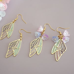 Fairy Wing Dangle Earrings, Fairycore Jewellery, Butterfly Earrings, Elegant Bridal Earrings, Fantasy Earrings, Statement Earrings