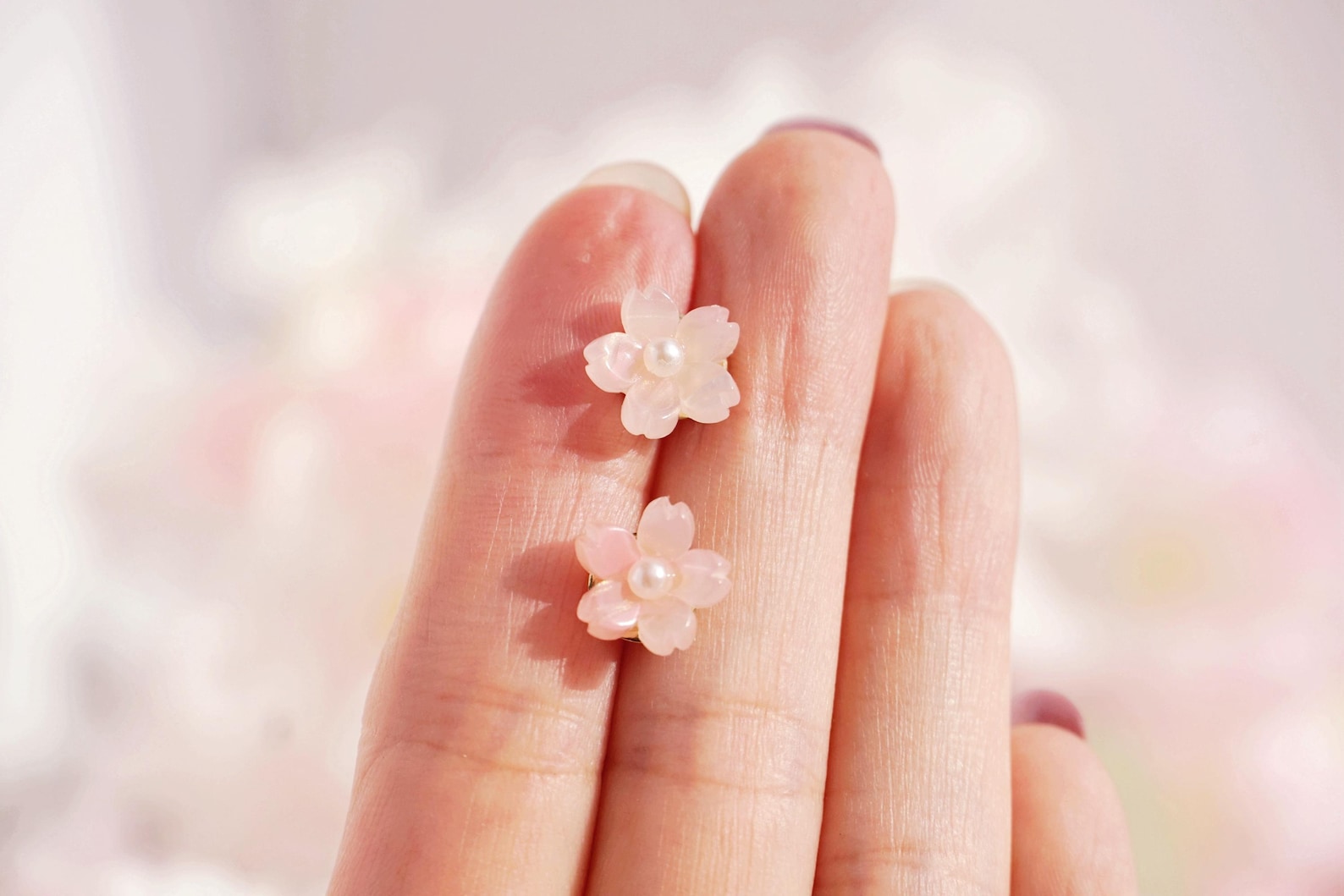 Cherry blossom flower earrings