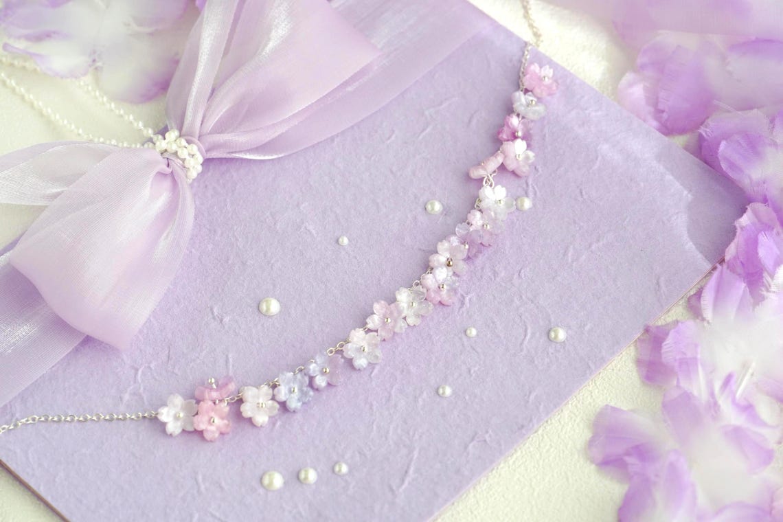 Purple Sakura necklace