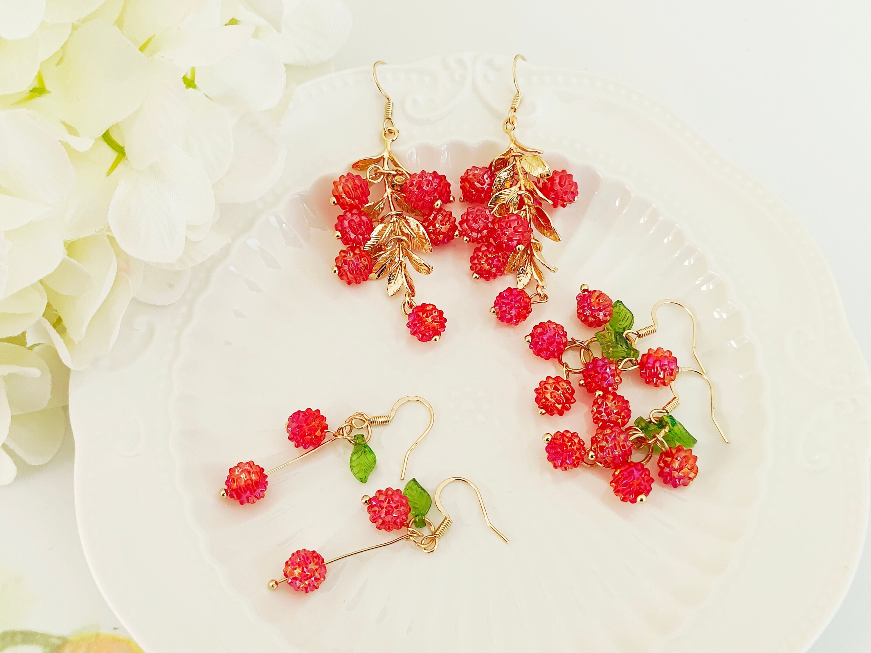 Food earrings fruit clearance jewelry etsy lmkacrylics