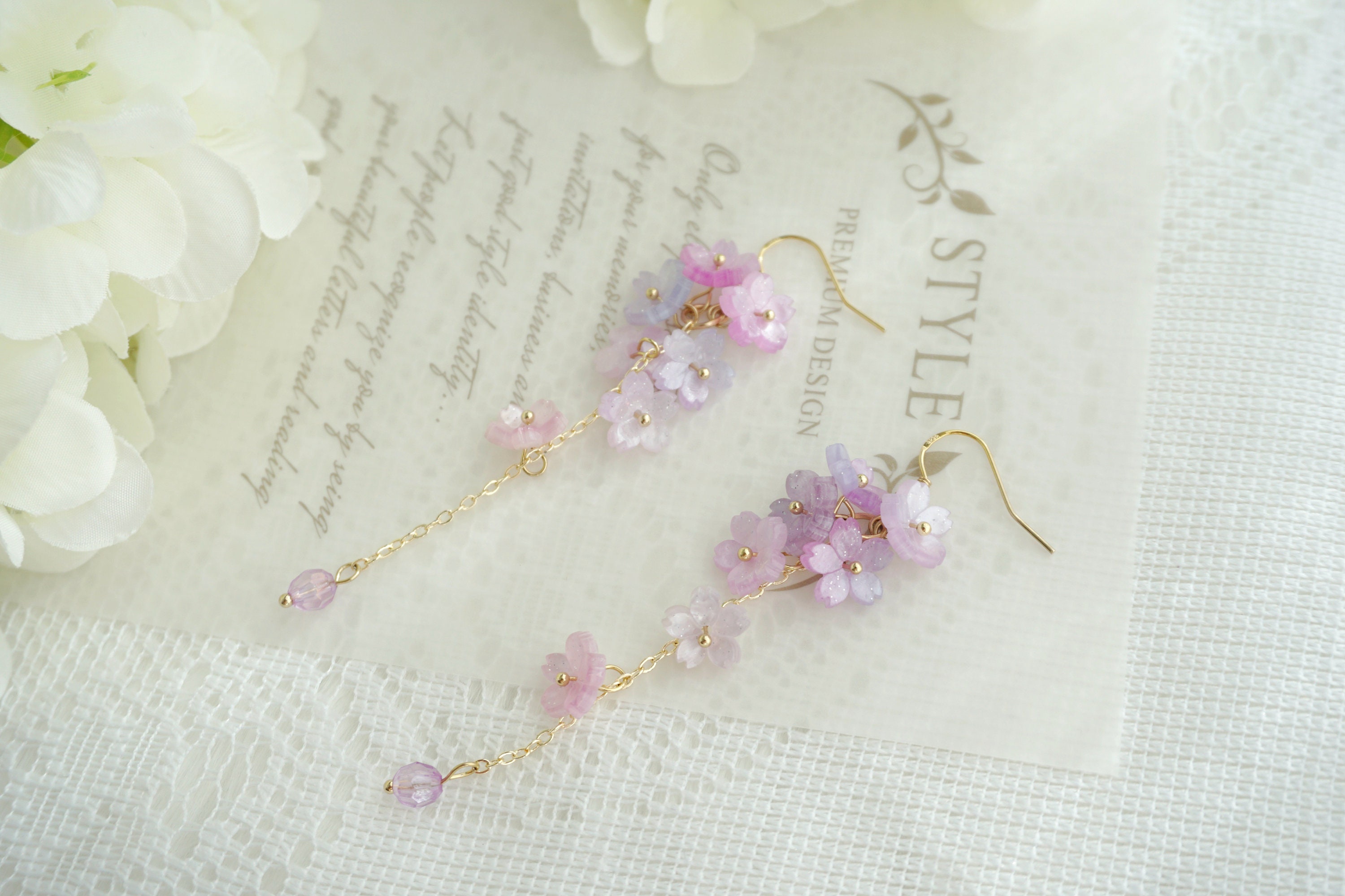 ピアス [KATENKELLY] Shell Flower Earrings Geometric Fabric Flower Chunky Hoop Earrings – ArtGalleryZen