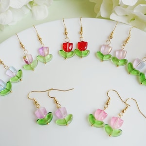 Tulip earrings flower earrings spring earrings cute earrings Floral earrings kawaii earrings boho earrings gift for her
