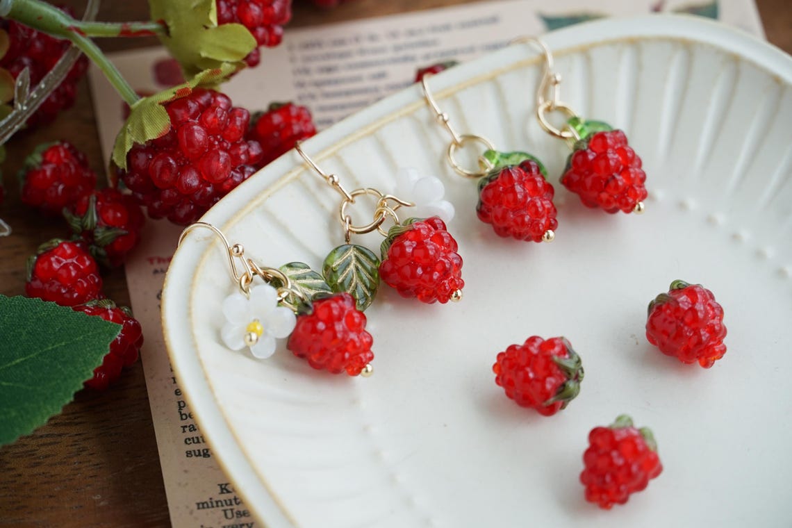 Cute raspberry earrings