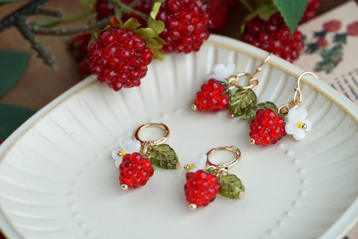 Cute raspberry earrings