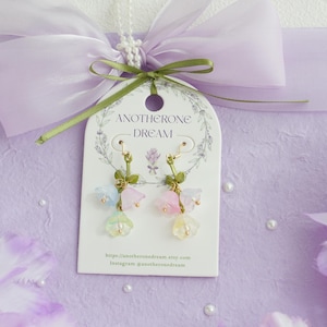 Bell Blume Ohrringe, Maiglöckchen Ohrringe Braut Ohrringe Fee Ohrringe Muttertag Geschenk für Mama Mutter Geschenk Blume Ohrring