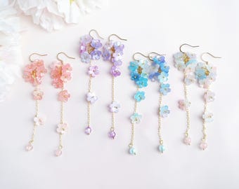 Cherry blossom earrings, flower earrings, sakura earrings, Japanese earrings, spring earrings, pink flower earrings, floral earrings
