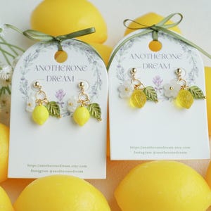 Obst Ohrringe, Glas Zitrone Ohrringe, Gelbe Obst Ohrringe, Sommer Ohrringe, Orange Ohrringe, süße Ohrringe, Essen Ohrringe Citrus Ohrringe