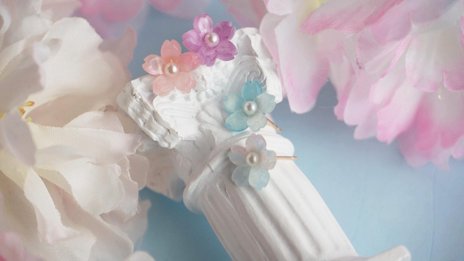 Cherry blossom flower earrings