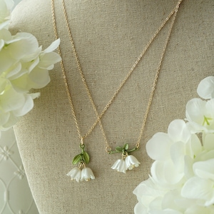 Lily Necklace, Lily Of The Valley Necklace, Lily Floral Necklace, Lily Pearl Necklace, Lily Choker Necklace, Lily Flower Necklace,
