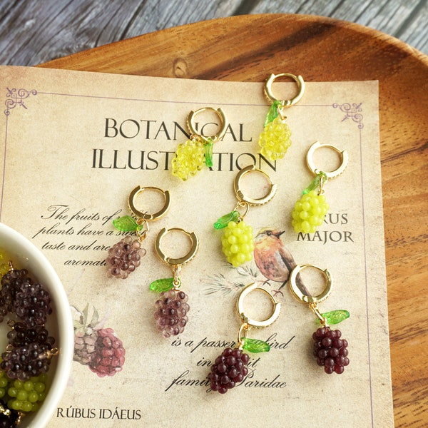 Cute Grape earrings food earrings fruit earrings summer earrings gift for her