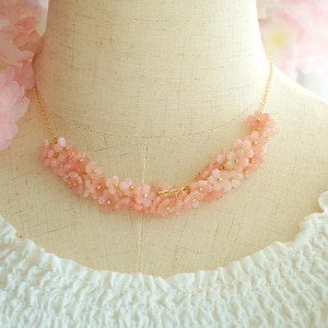 Sakura necklace,pink flower necklace,floral necklace,spring necklace,cherry blossom necklace,wedding necklacel,bridal necklace,mothers gift