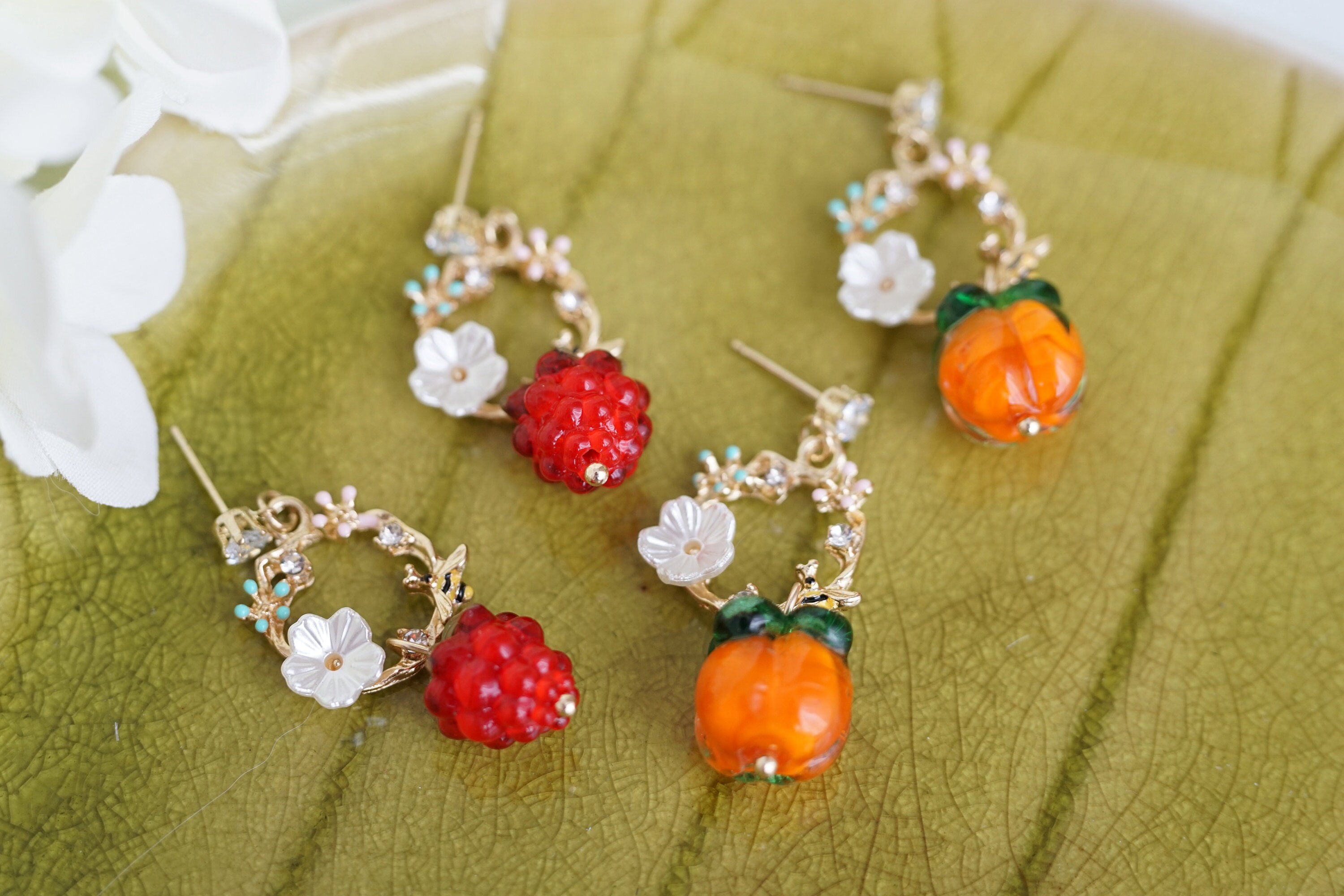 Food earrings fruit clearance jewelry etsy lmkacrylics