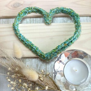 Hanging heart, natural decoration, handmade, made of wool and naturally hardened