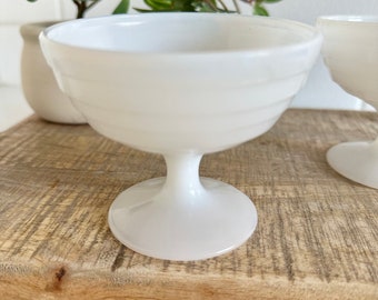 Set of 3 Vintage 1950’s Fire King Milk Glass Dessert Bowls/ Farmhouse Decor