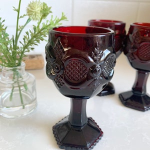 Avon 1876 Cape Cod Collection Wine Glass Set of 3 Ruby Red.