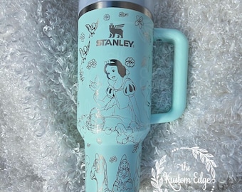 Snow White, Dwarf Character Engraved Tumbler, 40oz or 30oz Stainless Steel Personalized Custom Made