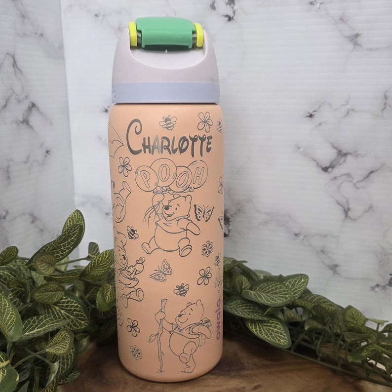 Winnie the Pooh Laser Engraved Owala Tumbler Personalized Stainless Steel Water Bottle image 10