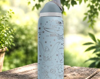 Dumbo Elephant Engraved Tumbler, Owala Water Bottle, Theme Park Mug, Personalized Gift