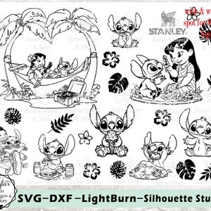 Summer Stitch Tumbler Template: Hawaiian Alien SVG DXF (Digital File) image 2