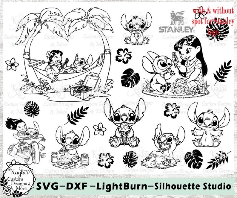Summer Stitch Tumbler Template: Hawaiian Alien SVG DXF (Digital File) image 2