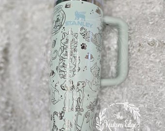 Cat Lover Laser Engraved Tumbler, 40oz or 30oz Tumbler, Personalized Custom Kitty Mug