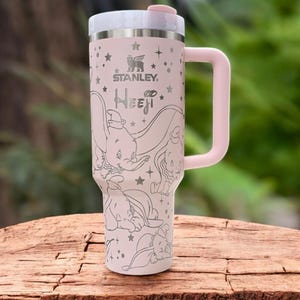 Dumbo Elephant Engraved Tumbler 40oz/30oz Stainless Steel Tumbler, Personalized Custom Made