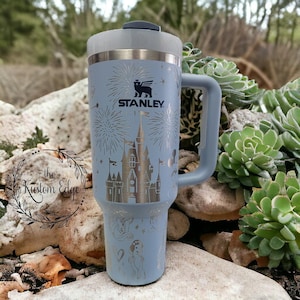 Castle with Princesses, Character Laser Engraved Tumbler, 40oz - 30oz  Personalized Mug, Custom Made Cup