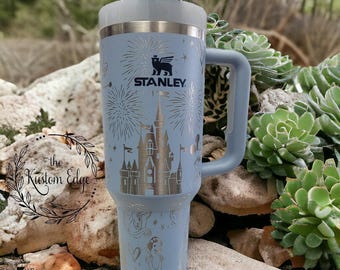 Castle with Princesses, Character Laser Engraved Tumbler, 40oz - 30oz  Personalized Mug, Custom Made Cup