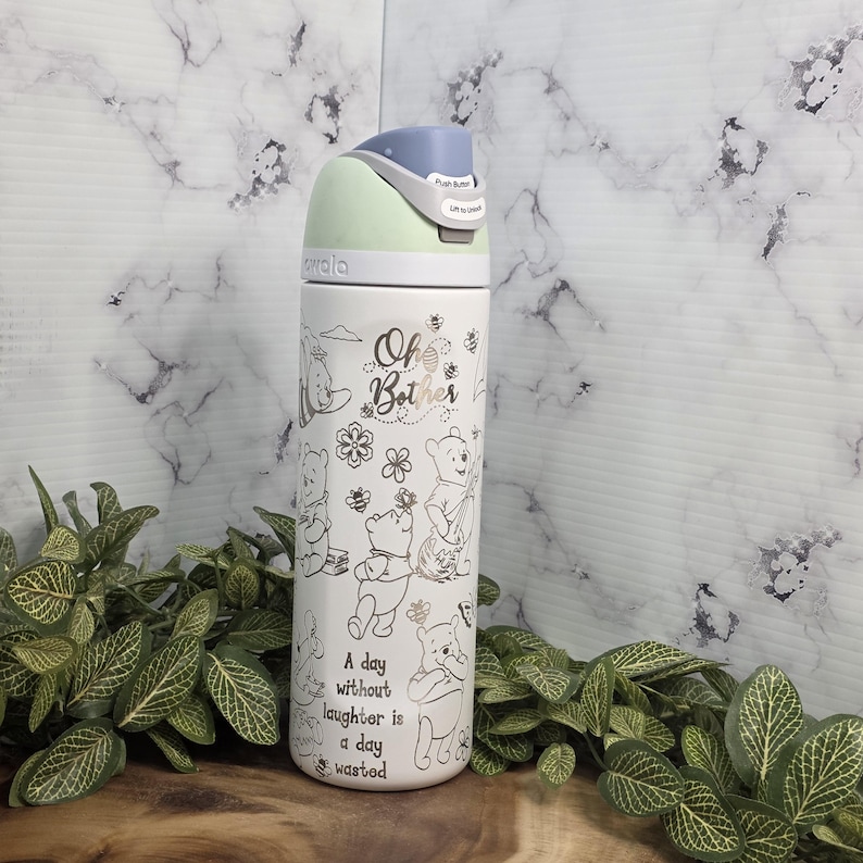 Engraved Owala water bottle classic storybook bear artwork