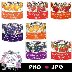 Lehre ist meine Marmelade, Obstetiketten, Marmeladenetiketten, PNG, JPG, Sublimation, Wasserrutsche, Digital, Cricut, Silhouette, Jelly Labels, LehrerEtiketten