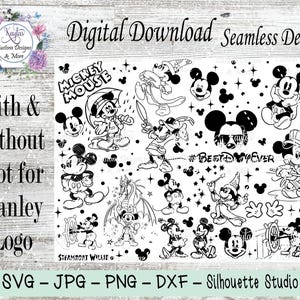 Mickey Mouse Tumbler Template: Classic Designs SVG DXF (Digital Download)