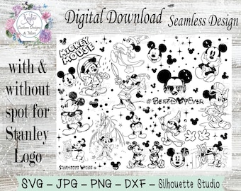 Mickey Mouse Tumbler Template: Classic Designs SVG DXF (Digital Download)