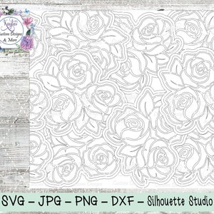 Roses Burst Tumbler Template, Double Sided Tape, SVG, DXF, Png, Sublimation, Digital, Cricut, Silhouette, Cut Template, Seamless Design