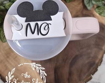 Mäuseohren Tumbler Topper: Personalisiertes Namensschild, Stanley Cup Accessoire