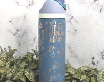 Ohana Stitch Tumbler Laser Engraved Owala Water Bottle, Personalized Cup