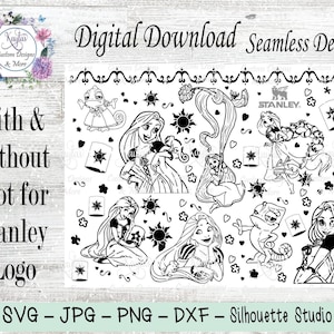 Rapunzel Tumbler Template: Laser Cut Files SVG PNG (Digital Download)