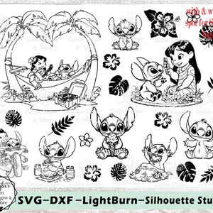 Summer Stitch Tumbler Template: Hawaiian Alien SVG DXF (Digital File) image 1