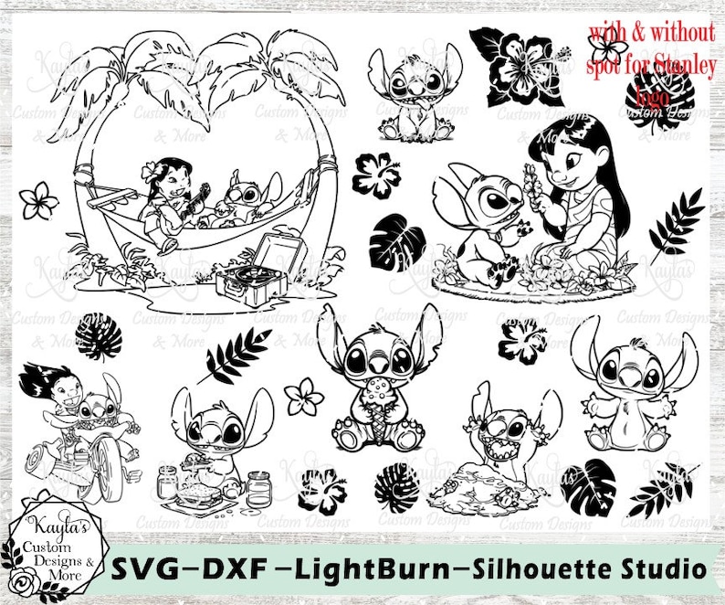 Summer Stitch Tumbler Template: Hawaiian Alien SVG DXF (Digital File) image 1