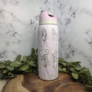Princess Engraved Owala Tumbler, Fairytale Water Bottle, Laser Engraved Fantasy Character Cup imagem 4