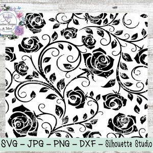 Rose Vines Tumbler Template: Burst Style SVG PNG (Digital Download)