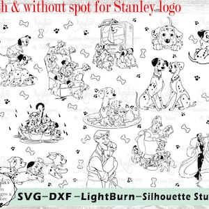 Dalmatian Cartoon Template, 40oz 30oz Stanley Template, Dupe Template SVG, PNG, Laser Engrave Template, Lasered Cup, Etched Design