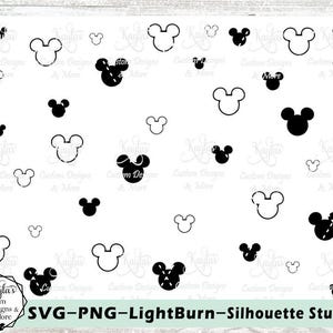 Mouse Heads Tumbler Template: Laser Engrave SVG, Burst Pattern (Digital File)