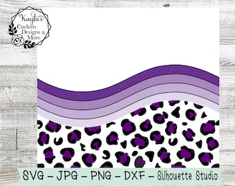 Leopard Wavy Tumbler Template: Glitter Burst Design (Digital File)